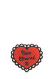 Chanel Coco Chanel  Red & Black Enamel Heart Pin