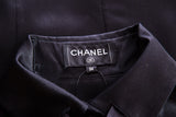 Chanel Black Silk Satin Tie Neck Tank SZ 36