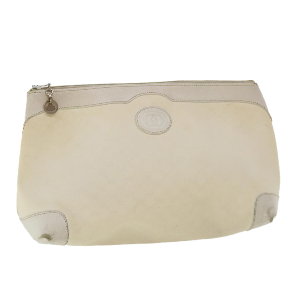 GUCCI Micro GG Canvas Clutch Bag White 014.904.0597  fm1931
