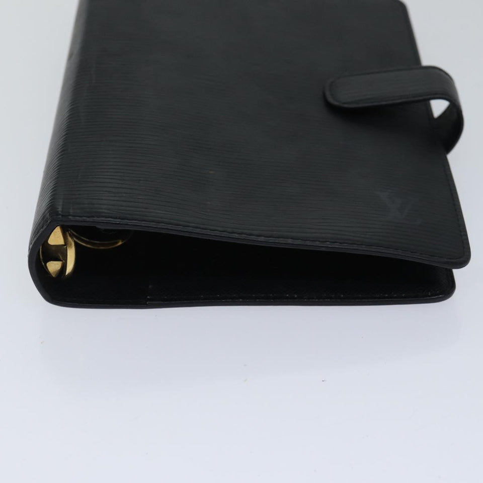 LOUIS VUITTON Epi Agenda MM Day Planner Cover Black R20042 LV Auth fm3763