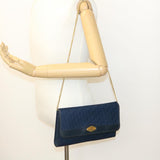 CHRISTIAN DIOR Honeycomb Canvas Shoulder Bag Navy  am1653g