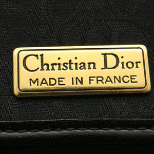 CHRISTIAN DIOR Trotter Canvas Chain Shoulder Bag Black  am1985g