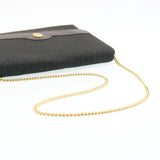 CHRISTIAN DIOR Trotter Canvas Chain Shoulder Bag Black  am1985g