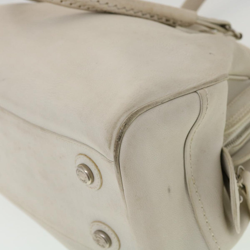 CHRISTIAN DIOR Shoulder Bag Leather White  am2766g