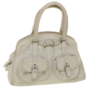 CHRISTIAN DIOR Shoulder Bag Leather White  am2766g