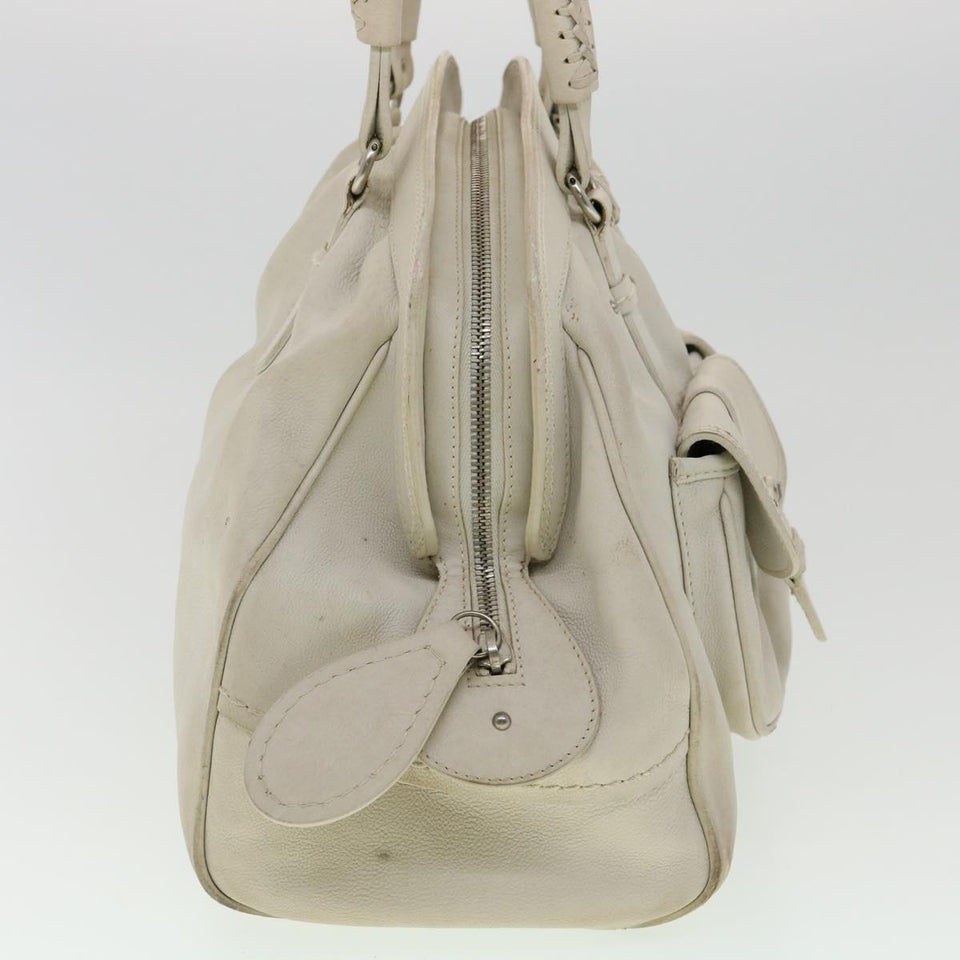 CHRISTIAN DIOR Shoulder Bag Leather White  am2766g