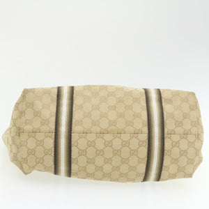 GUCCI Sherry Line GG Canvas Tote Bag Canvas Beige Gold Brown 139260  am626g