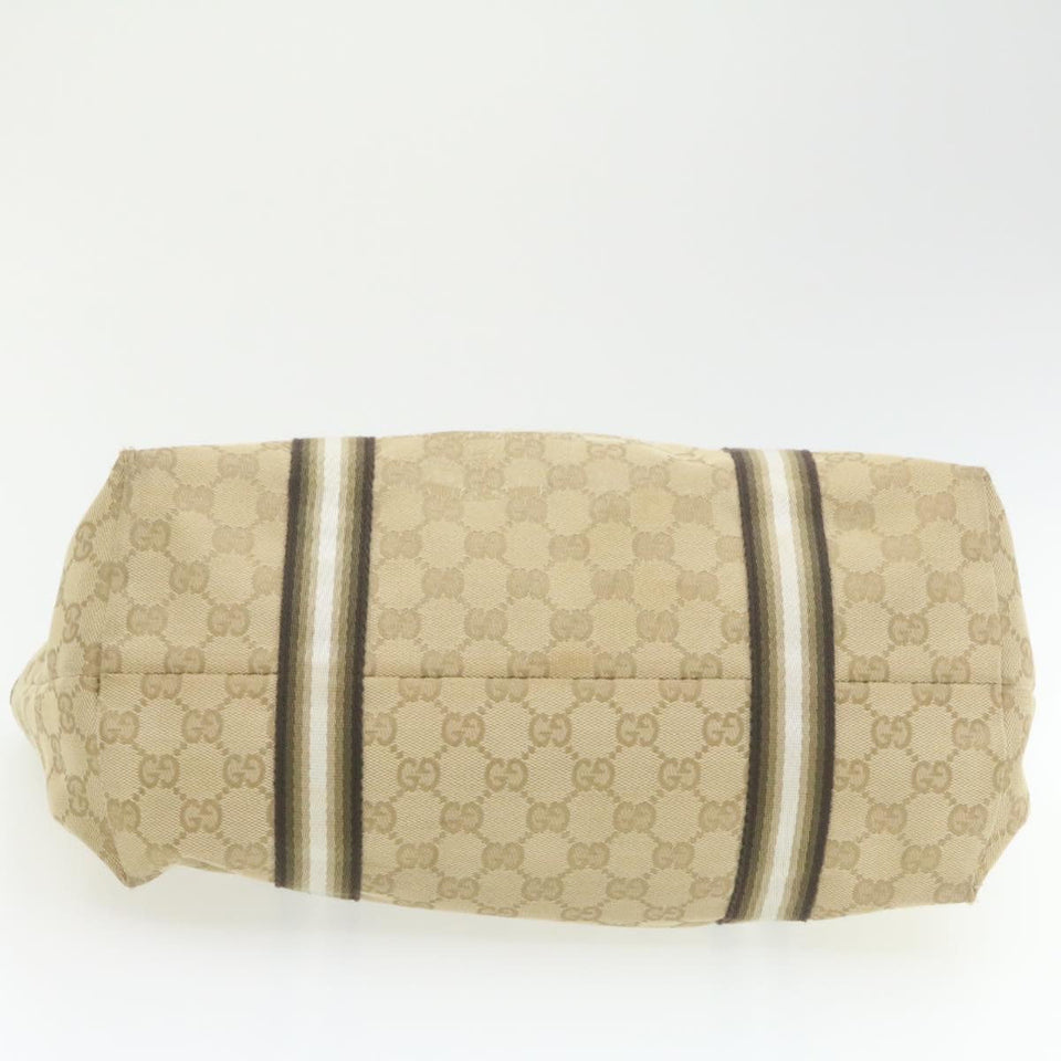 GUCCI Sherry Line GG Canvas Tote Bag Canvas Beige Gold Brown 139260  am626g
