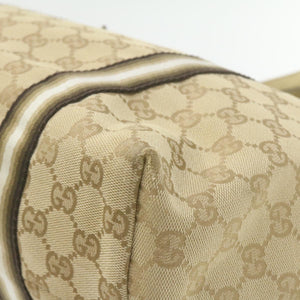 GUCCI Sherry Line GG Canvas Tote Bag Canvas Beige Gold Brown 139260  am626g