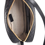 Gucci Bree Black Leather Microguccisima GG Cross Body Bag 449413