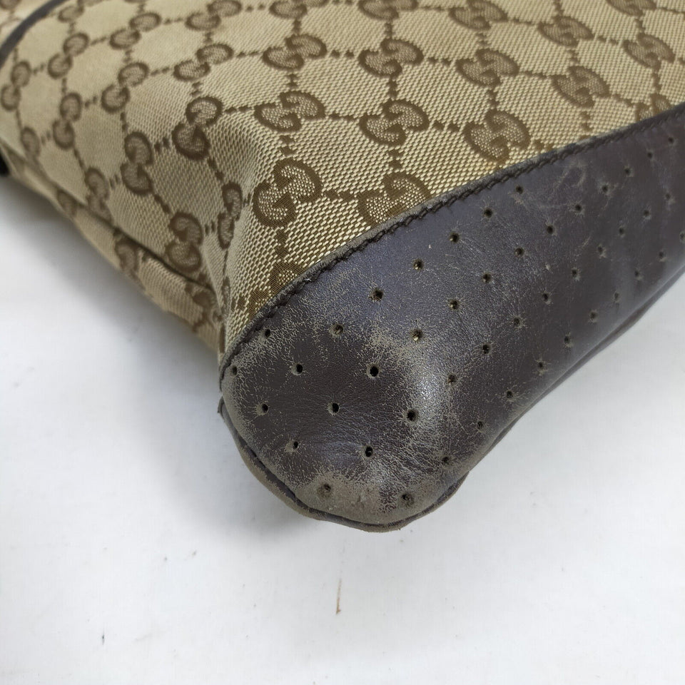 Gucci  Brown Canvas Crossbody Bag