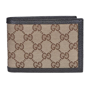 Gucci GG Canvas Brown/Beige Leather Bifold Wallet 260987
