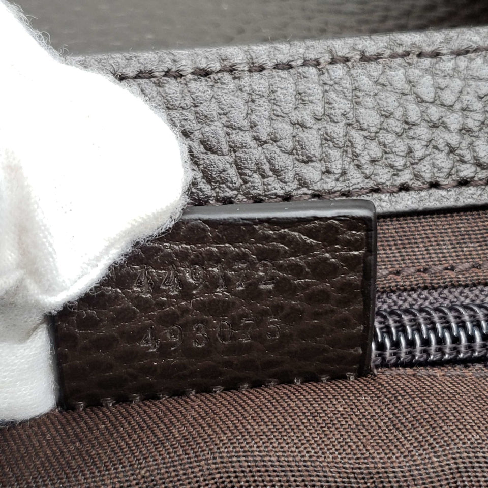 Gucci GG Canvas Leather Brown Messenger Shoulder Bag