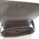 Gucci GG Canvas Leather Brown Messenger Shoulder Bag