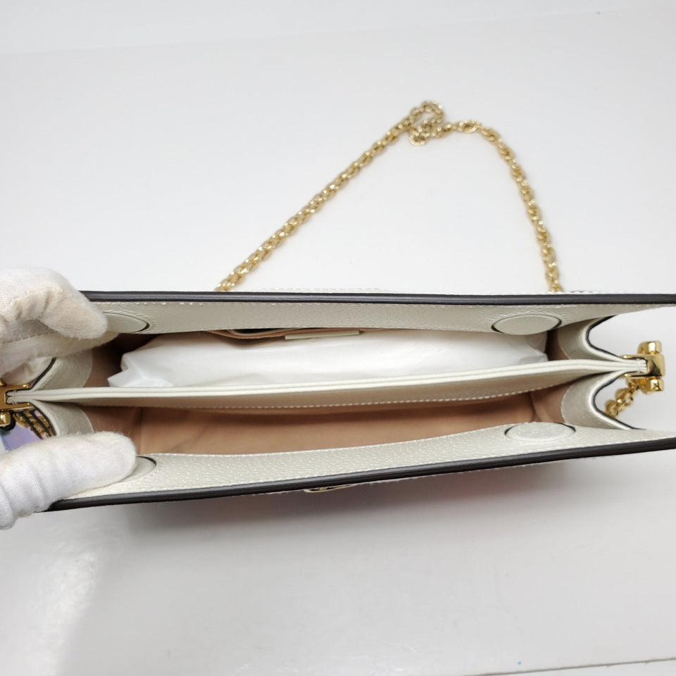 Gucci Ophidia GG Flora White Clutch & Shoulder Bag