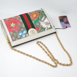 Gucci Ophidia GG Flora White Clutch & Shoulder Bag