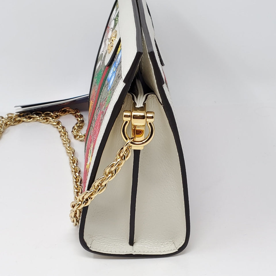 Gucci Ophidia GG Flora White Clutch & Shoulder Bag