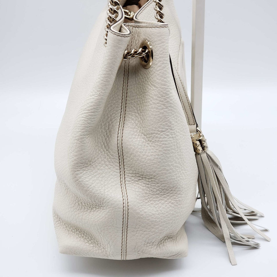 Gucci GG Soho on Chain Medium White Shoulder Bag