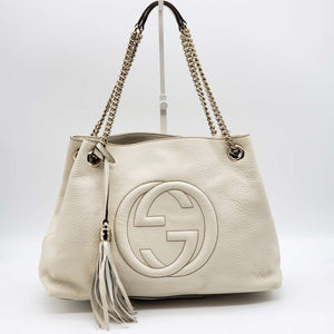 Gucci GG Soho on Chain Medium White Shoulder Bag