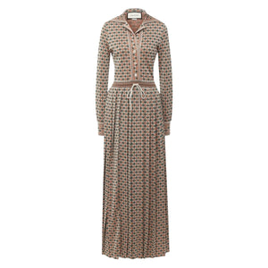 Gucci-Gucci Long Square G Lamé Dress - Runway Catalog