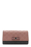 Guccisima Bow Continental Wallet Pink Grey