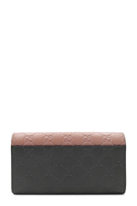 Guccisima Bow Continental Wallet Pink Grey
