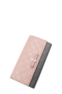Guccisima Bow Continental Wallet Pink Grey