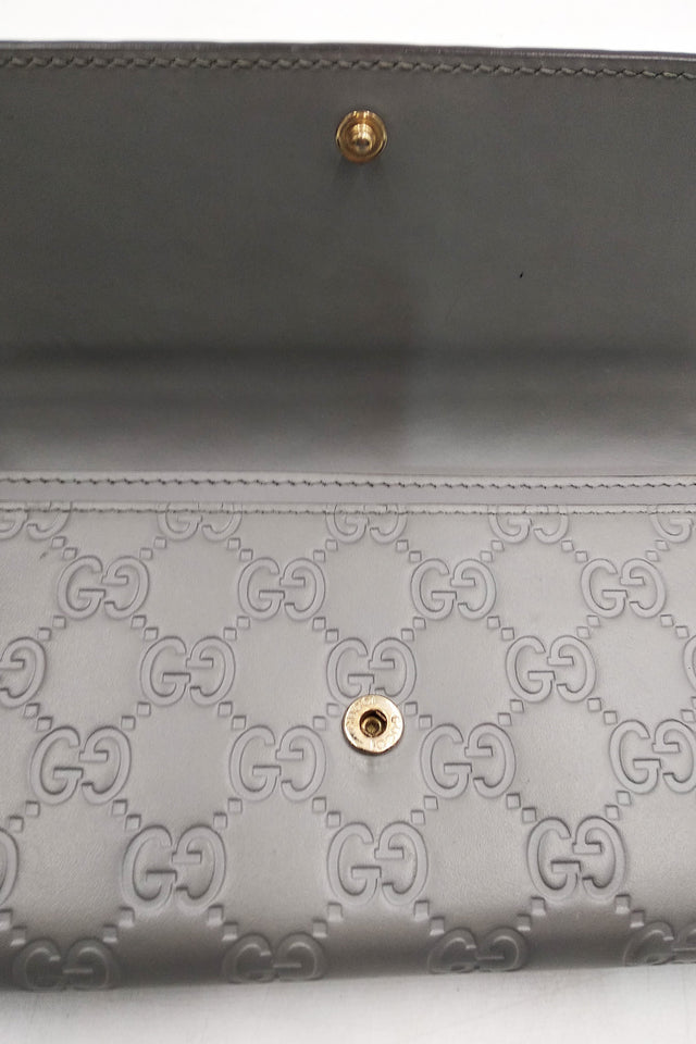 Guccisima Bow Continental Wallet Pink Grey