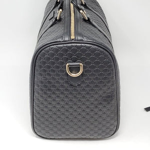 Gucci Guccissima Black Medium Boston Satchel Bag