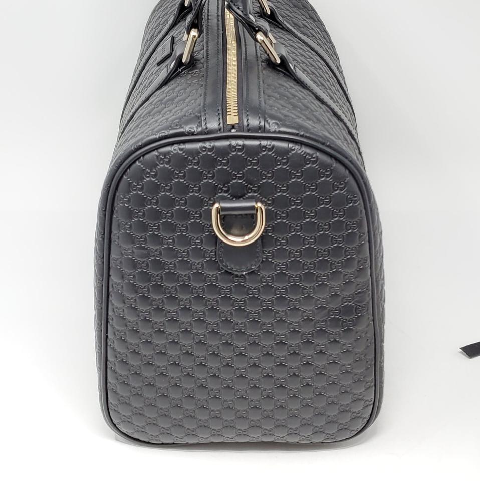 Gucci Guccissima Black Medium Boston Satchel Bag