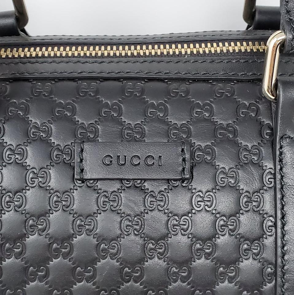 Gucci Guccissima Black Medium Boston Satchel Bag
