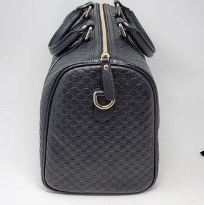 Gucci Guccissima Black Medium Boston Satchel Bag
