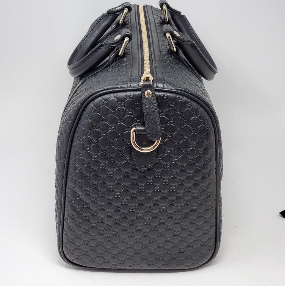 Gucci Guccissima Black Medium Boston Satchel Bag