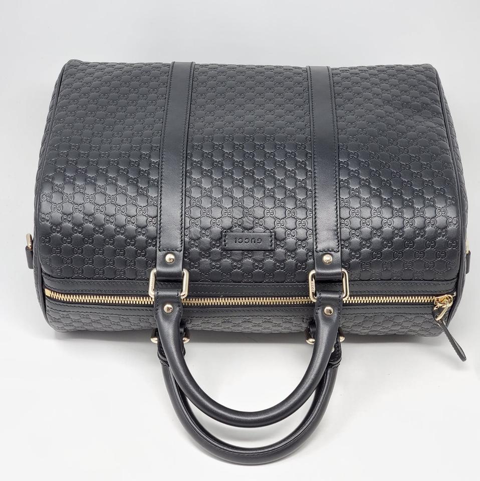 Gucci Guccissima Black Medium Boston Satchel Bag