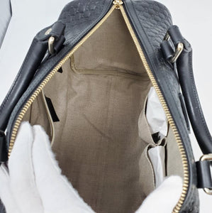 Gucci Guccissima Black Medium Boston Satchel Bag