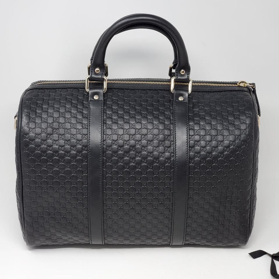 Gucci Guccissima Black Medium Boston Satchel Bag