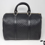 Gucci Guccissima Black Medium Boston Satchel Bag
