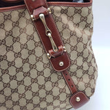 Gucci Leather and Canvas Brown Shoulder Bag