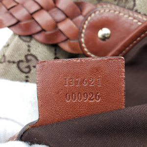 Gucci Leather and Canvas Brown Shoulder Bag
