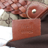 Gucci Leather and Canvas Brown Shoulder Bag