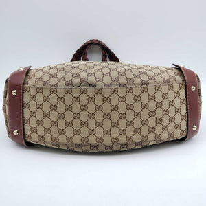 Gucci Leather and Canvas Brown Shoulder Bag