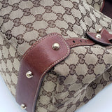 Gucci Leather and Canvas Brown Shoulder Bag