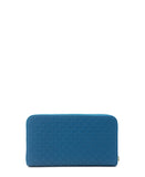 Micro GG Guccissima Zip Around Leather Wallet Blue