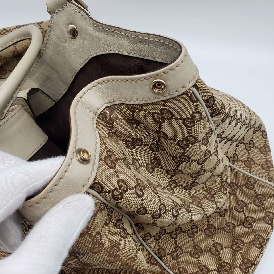 Gucci Sukey Canvas Leather Shoulder Bag