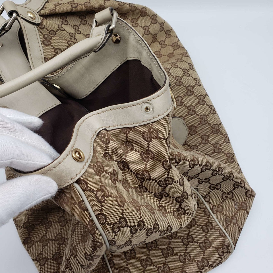 Gucci Sukey Canvas Leather Shoulder Bag