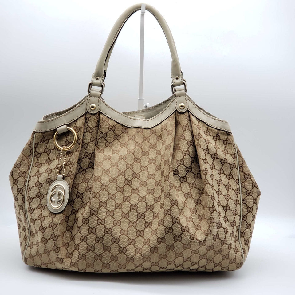 Gucci Sukey Canvas Leather Shoulder Bag
