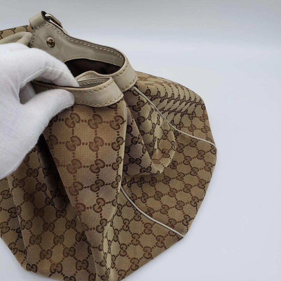 Gucci Sukey Canvas Leather Shoulder Bag
