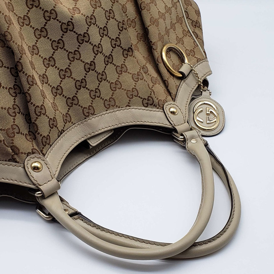 Gucci Sukey Canvas Leather Shoulder Bag