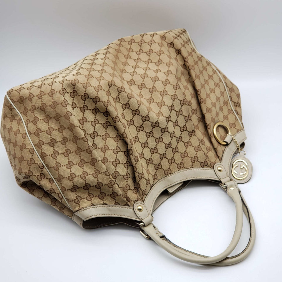 Gucci Sukey Canvas Leather Shoulder Bag