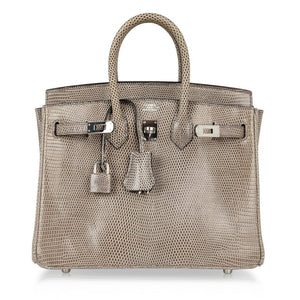 Hermes Birkin 25 Bag Gris Agate Lizard Palladium Hardware VERY Rare